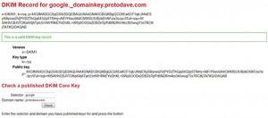Screenshot of DKIM Core Key Check helper