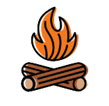 An icon illustration of a campfire